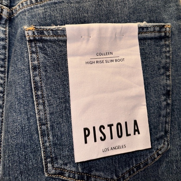 NWT PISTOLA  Colleen High Rise Slim Flare in Willow Jeans 31 split cuff bootcut - Picture 12 of 17